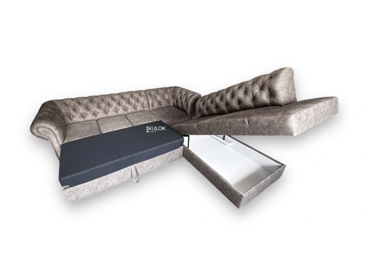 elegancki narożnik 7 osobowy Chesterfield