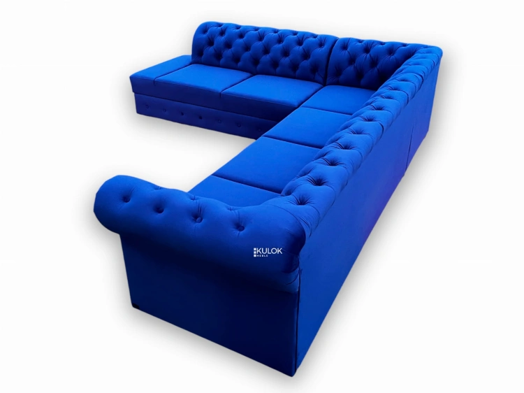 Luksusowy narożnik Chesterfield z pianką HR