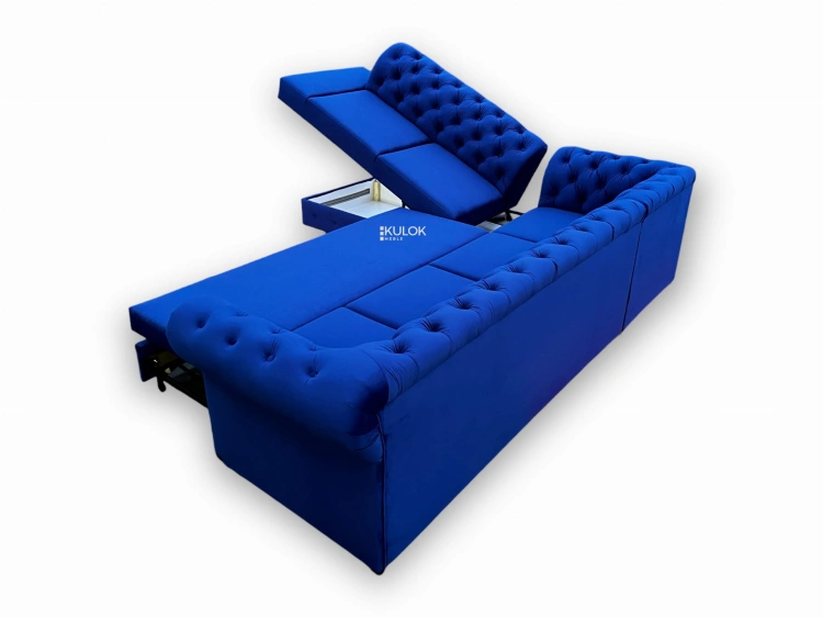 Duży narożnik Chesterfield do dużych przestrzeni