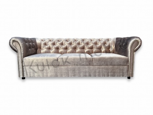 Premium Collection - Sofa Chesterfield Tokio z tkaniną Gloss Velvet 1202 - dla wymagających koneserów stylu.