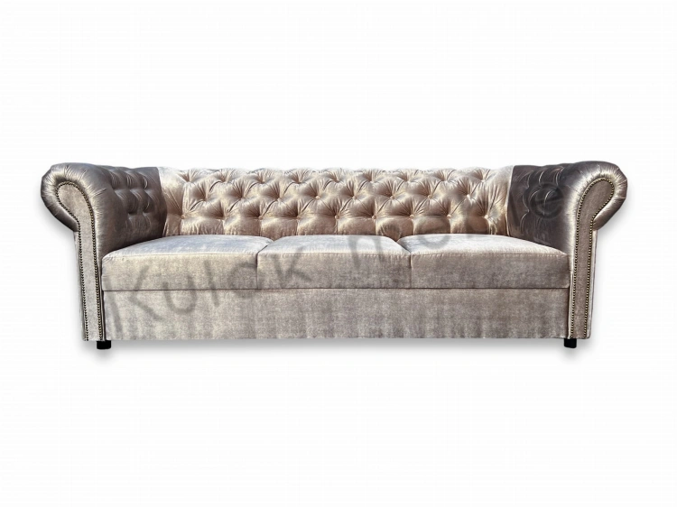 Premium Collection - Sofa Chesterfield Tokio z tkaniną Gloss Velvet 1202 - dla wymagających koneserów stylu.