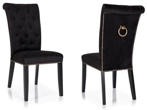 Eleganckie krzesło chesterfield glamour Monaco z pikowanym oparciem, przód widok