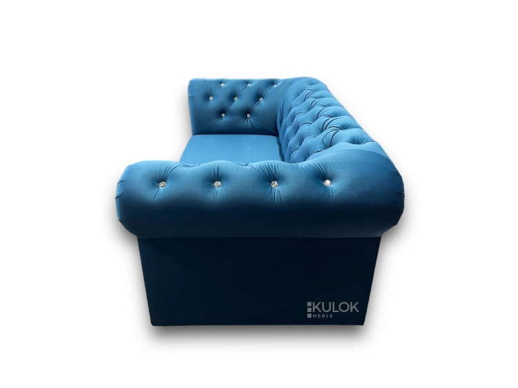 Sofa Chesterfield z funkcją spania, idealna do małych mieszkań