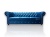 Trzyosobowa sofa chesterfield glamour w niebieskim welurze z kryształkami i funkcją spania.