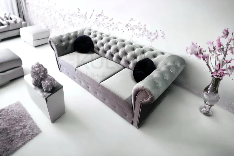 Tradycyjny design w nowoczesnym wydaniu - klasyczna sofa Chesterfield dla wymagających.
