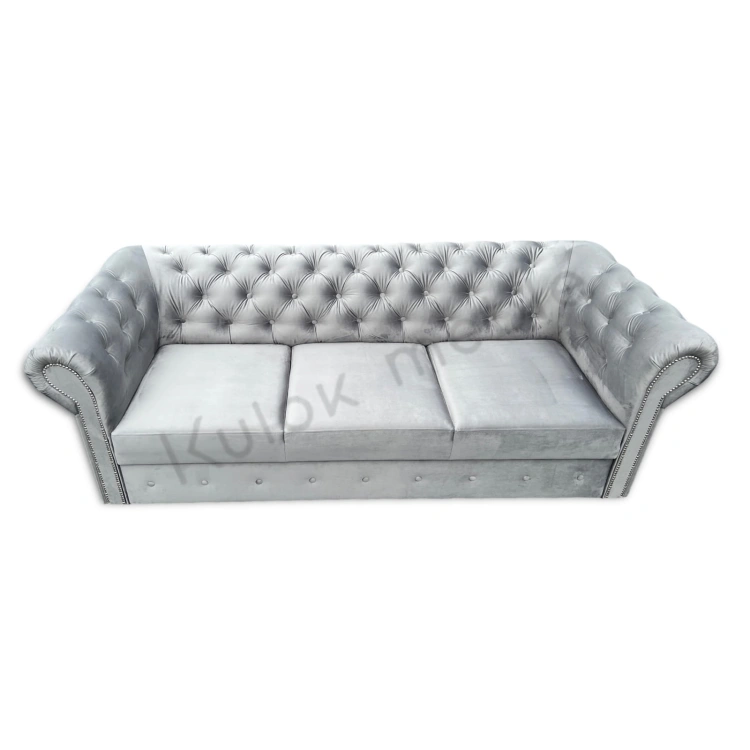 Pikowana Sofa Chesterfield w Magic Velvet 2240 - Polska Precyzja
