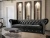 Czarna Sofa Chesterfield z Tkaniny French Velvet 685 - Subtelny Błysk Kryształków Swarovski w salonie
