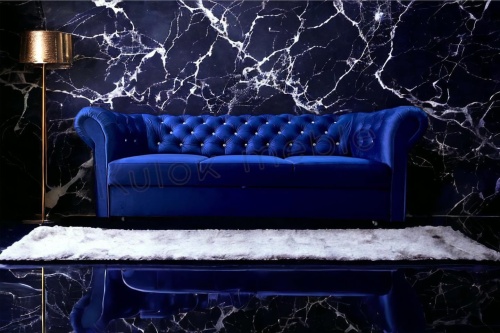 Sofa chesterfield Magic Velvet 2216 - Granatowy odcień