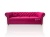 Sofa różowa glamour 3-osobowa Tokyo - z kryształkami i złotymi ćwiekami
