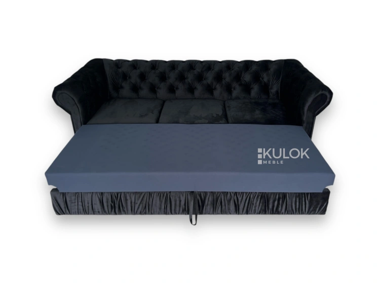 Czarna sofa z funkcją spania - elegancka i nowoczesna