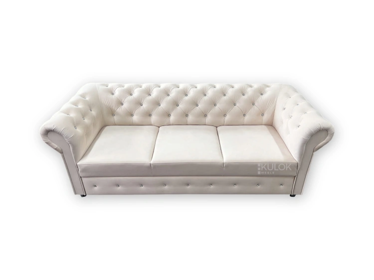 Beżowa sofa 3-osobowa do salonu