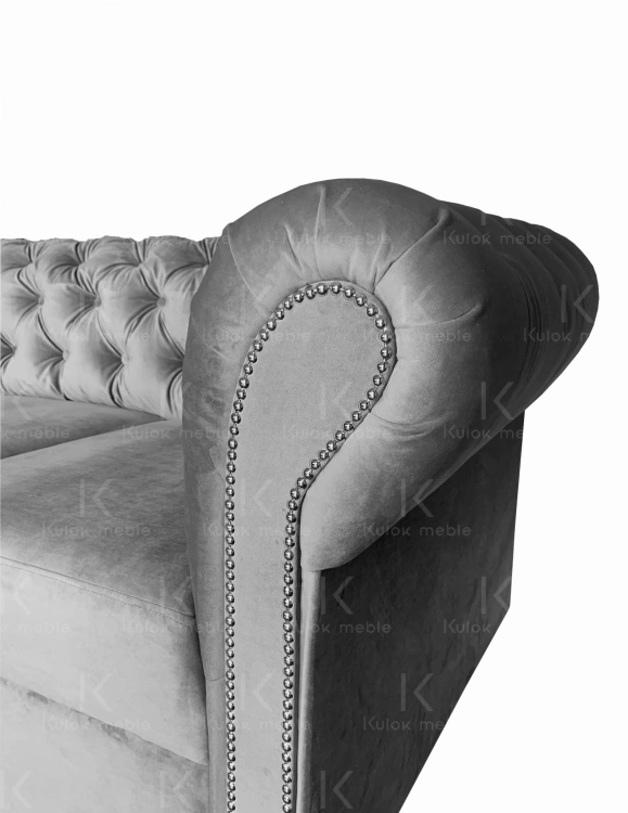 Ozdobna sofa do domu, idealna do gabinetu i biura. Jasnoszara 4 metry, sześcioosobowa - Prestige 2763