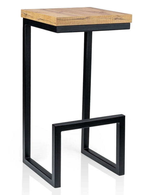 minimalistyczny hoker drewniano-metalowy Cezar 2
