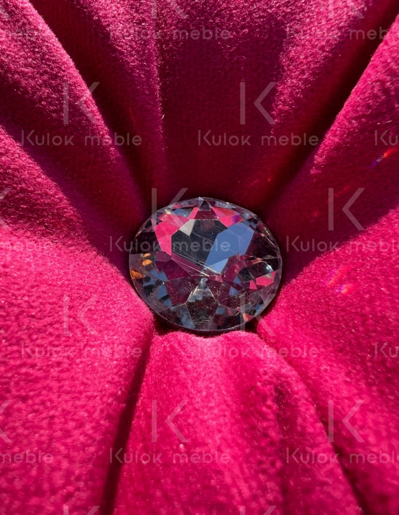 Sofa 2-osobowa chesterfield Lux, różowy fuksja Casablanca 2310 - kryształ Swarovski