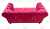 Sofa dwuosobowa chesterfield Lux, fuksja Casablanca 2310, pikowanie kryształami, czarne nogi, 165 cm, pianka HR, sprężyny faliste, drewno bukowe