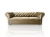 Welurowa sofa złota 3-osobowa z kryształowymi guzikami – Chesterfield