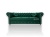 Zielona sofa glamour Chesterfield 3-osobowa Magic Velvet