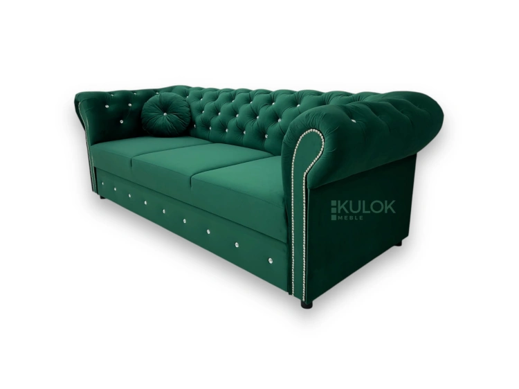 Elegancka sofa zielona Chesterfield polski producent