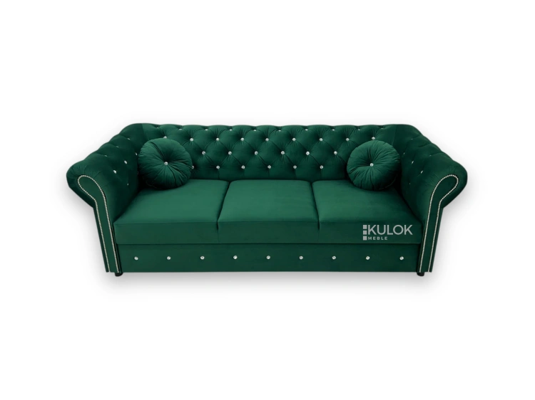 Elegancka sofa zielona Chesterfield polski producent