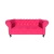 Dwuosobowa sofa chesterfield Lux - różowy Casablanca 2310, kryształy, eleganckie czarne nog