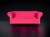 Sofa 2-osobowa chesterfield Lux, różowy fuksja Casablanca 2310 - kryształy, czarne nogi, 165 cm, włoskie listwy srebrne, pianka HR, sprężyny faliste