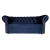 Sofa Chesterfield Fresh 36 - Rozkładana, Granat, Guziki, Czarne Nogi, Srebrne Listwy Chrom, 165 cm.