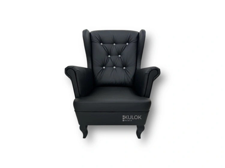fotel uszak w stylu glamour