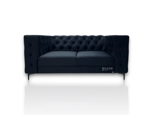 Sofa glamour 200 cm z metalowymi nogami