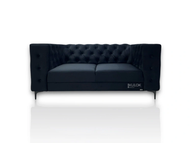 Sofa glamour 200 cm z metalowymi nogami