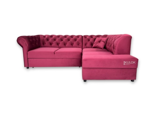 narożnik Dubai Bis burgundowy French Velvet Premium+