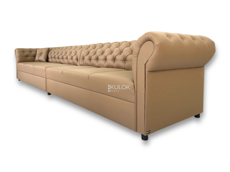 Elegancka kanapa Chesterfield PRO eco skóra Soft Cappuccino