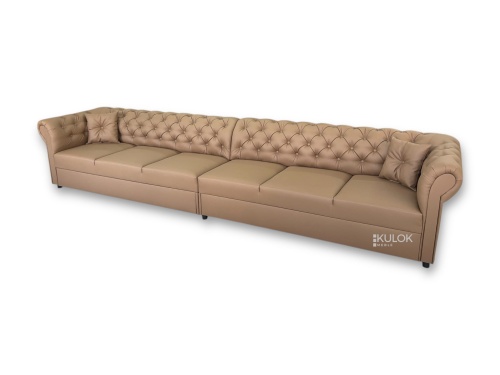 Chesterfield PRO Sofa 4m 6-osobowa Soft Cappuccino