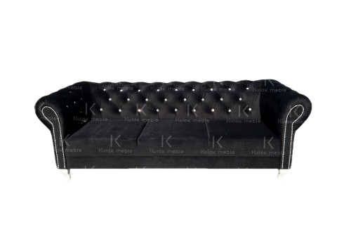 Białe Nogi Ludwik - Stylowe Podparcie dla Trzyosobowej Sozy Chesterfield.