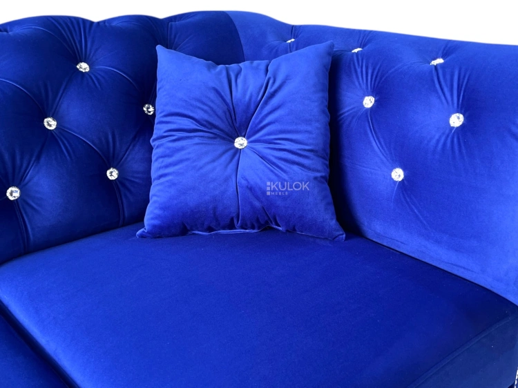 Sofa Glamour Warsaw 225 cm – Sofy z Funkcją Spania i Kryształkami