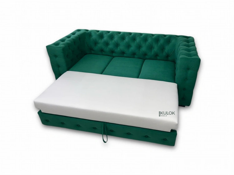 Rozłożona Sofa Manchester z powierzchnią spania 160 x 130 cm – polskie meble z klasą