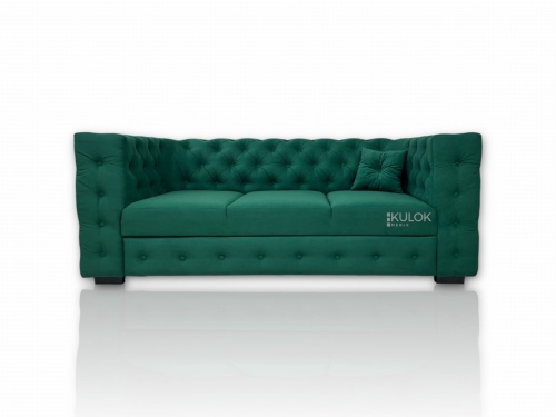 Rozkładana Sofa Manchester – aksamitna tkanina Uttario Velvet 2951 i klasyczne guziki
