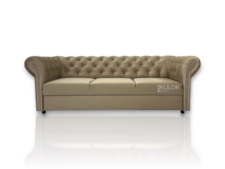 sofa chesterfield monaco beżowa magic velvet