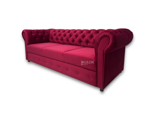 elegancka sofa Chesterfield Berlin do salonu pikowana aksamitna
