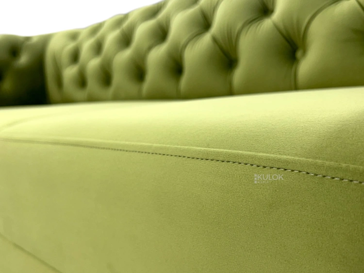 Sofa Chesterfield z guzikami i funkcją spania
