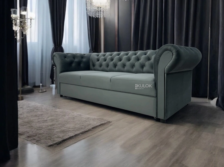 Sofa Chesterfield Monaco 225 cm szary umbra