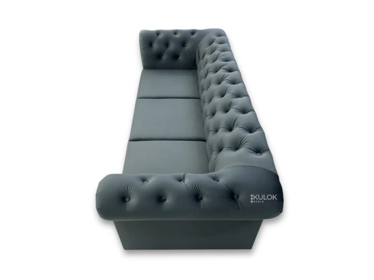 Pikowana sofa Chesterfield 3 osobowa