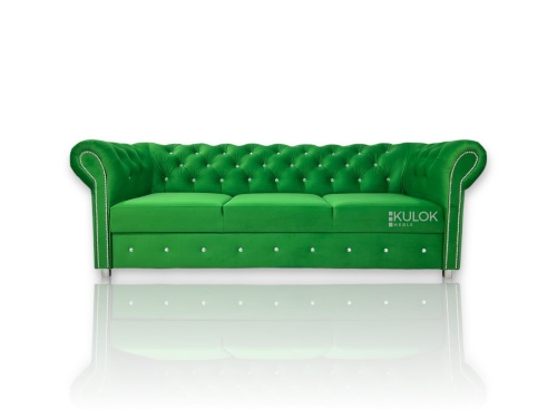 Warsaw Sofa 225 cm – zielona sofa glamour z funkcją spania