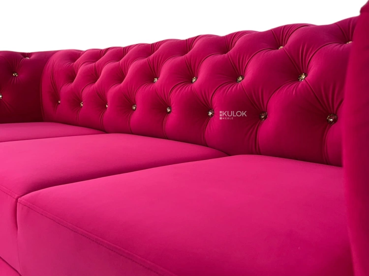 Sofa Amor Velvet 4316 welurowa z pikowaniem