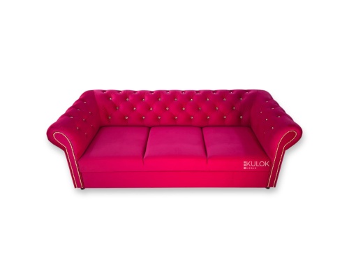 Luksusowa sofa glamour ze złotymi elementami
