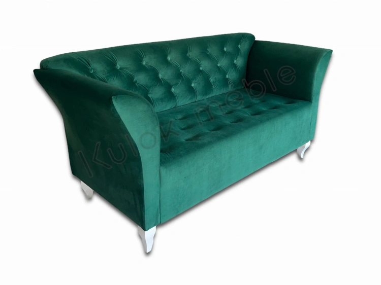 Eleganckie Drewniane Nogi w Stylu Ludwik Sofy Chesterfield - białe