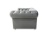 Designerski fotel Chesterfield srebrzysty Velvet