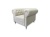 Elegancki fotel pikowany Chesterfield w odcieniu ecru
