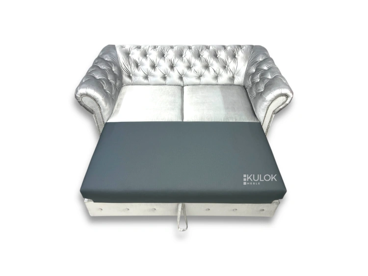 Luksusowa Sofa Chesterfield z Funkcją Spania 125x130 cm