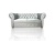 Sofa Chesterfield 2-osobowa srebrna Kemer 801 z guziczkami