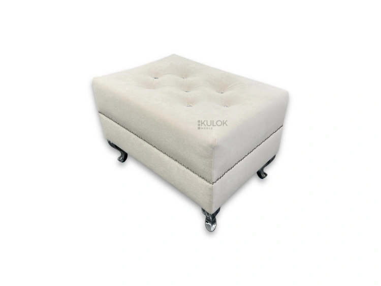 podnóżek Chesterfield Ludwik chrom 60x40 cm